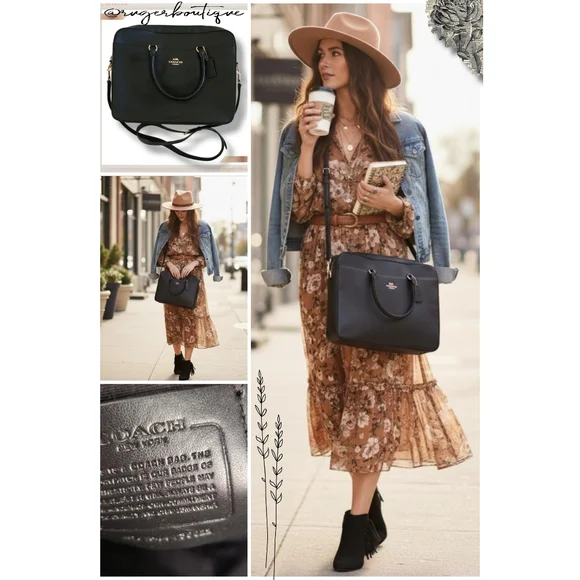 🌿COACH Leather Authentic Laptop Briefcase Bag - Absolutely Gorgeous!!! - Picture 15 of 17